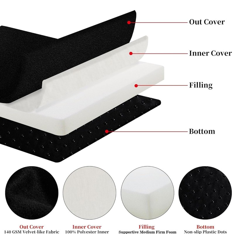 HOMBYS Foam Recliner Chair Cushions for Elderly, 4" Thick Chair