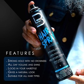 L3 Level 3 Hair Spray - Long Lasting and Strong Hold Hair Spray - Great for Men and Women