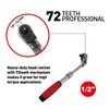 MacWork 1/2-Inch Drive Telescoping Ratchet, 72 Teeth Quick-Release, Reversible Flex