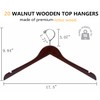 Amber Home 20 Pack Vintage Wood Coat Hangers, Walunt Wooden