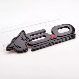 AMP NEW Black Howling Coyote 5.0 Deck Lid Emblem Fits 15-23 Mustang F150 Universal