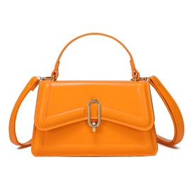 XMLiZhiGu Women Top Handle Clutch Handbag Cute Purse for Girls trendy Small Crossbody Bag orange