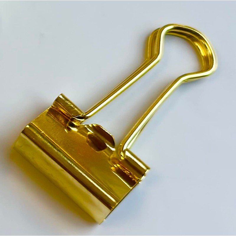 15mm Gold Metal Binder Foldback Clips Bulldog/Paper Clips/Binder Clips File