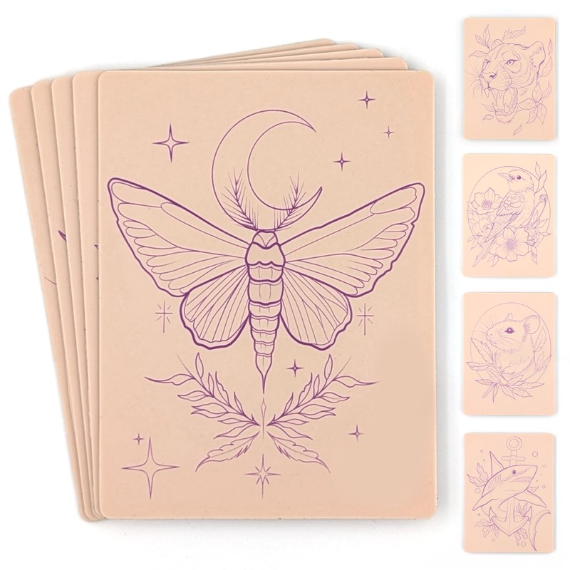 Pre-Printed Tattoo Practice Skins - 5 Pack | Pre Printed