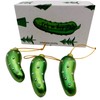 Pickle Ornament Deluxe Boxed Set Christmas Tradition Decoration Handpainted Polyresin