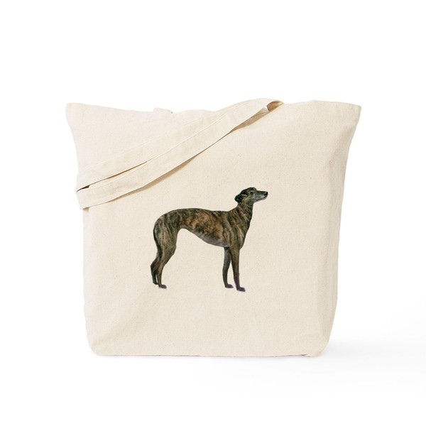 CafePress Greyhound (Brindle) Tote Bag Reusable Natural Beige Canvas Shopping