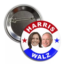 Kamala Harris Tim Walz Portraits 2024 Campaign 2.25 Inch President Button Pin