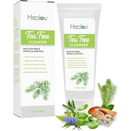 Herblov Jabón Facial Exfoliante De Árbol De Té: Jabón Natural De Árbol De Té El Aceite De Árbol De Té Combate El Acné La Irritación Y Previene Los Brotes Jabón Líquido Hidratante Y De Limpie