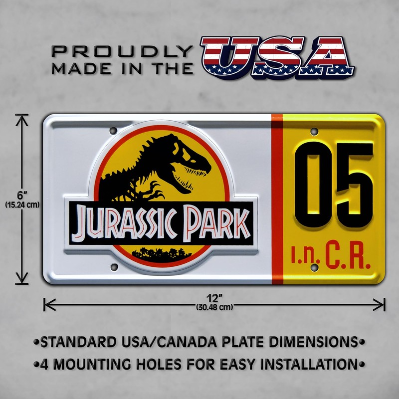 Jurassic Trilogy | Explorer #05 | Metal Stamped License Plate