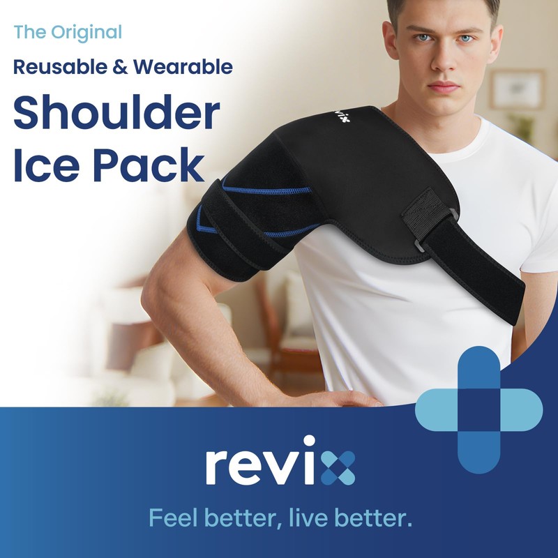 REVIX Large Shoulder Ice Pack Wrap, Ice Shoulder Brace for
