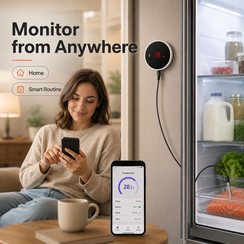 WiFi Temperature Sensor with 3m Probe for Smart Monitoring –