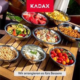 KADAX Mixing Bowl Stainless Steel Salad Bowl High Rim Multifunctional Kitchen Bowl Serving Bowl Stainless Steel Bowl for Kitchen Salad Dough Round, Silver, Ø 16 cm