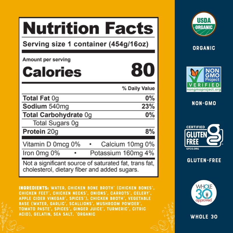 Bare Bones Organic Chicken Bone Broth | Pasture Raised Protein