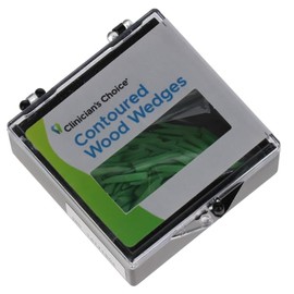 Clinician's Choice 95113 Contoured Wood Wedges Green 13mm 100/Pk