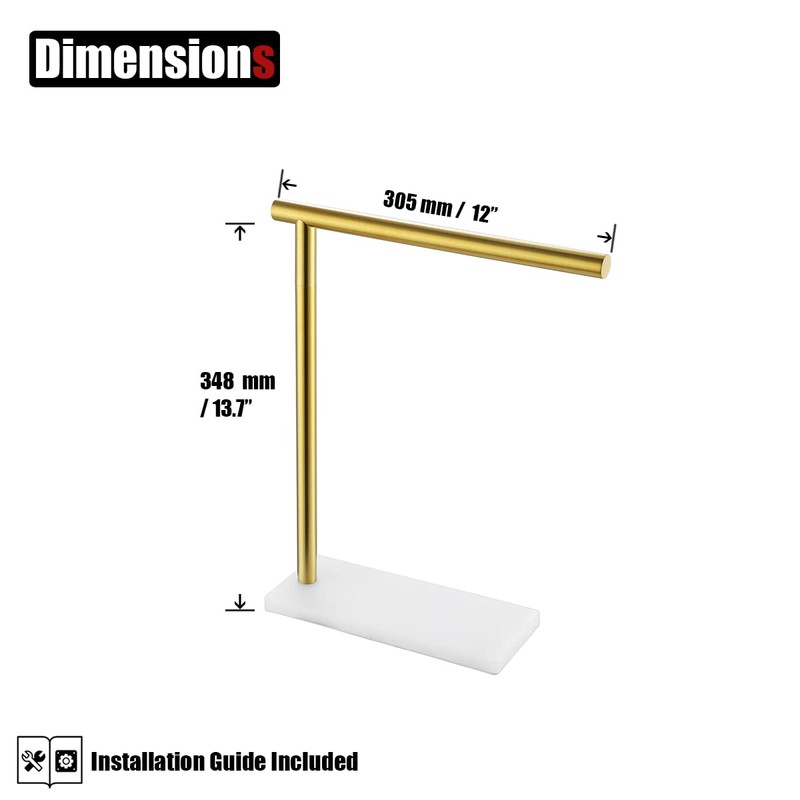 JQK Hand Towel Holder Stand Brushed Gold, Modern Tree Rack