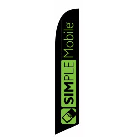 Unbranded Black Simple Mobile Wireless Feather Banner Swooper Flag - FLAG ONLY -