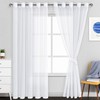 JIUZHEN White Sheer Curtains 84 Inches Long - Grommet Semi