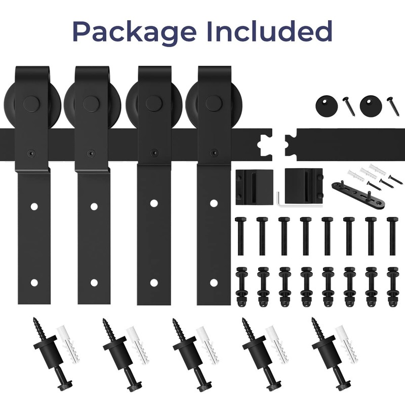 SMARTSTANDARD 6 Feet Bypass Sliding Barn Door Hardware Kit -