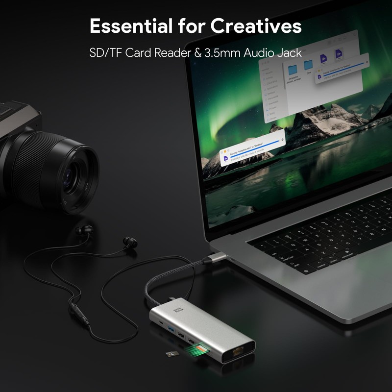 Minthouz Laptop Docking Station 3 Monitors Quad Display USB C