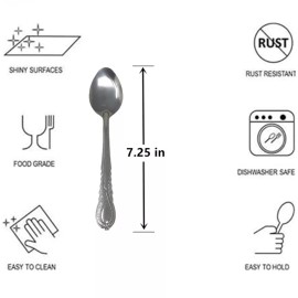 Kitchen Flatware Set 120 Pieces Stainless Steel Dinner Spoons Flatware Tableware Set Kitchen 7.25 in