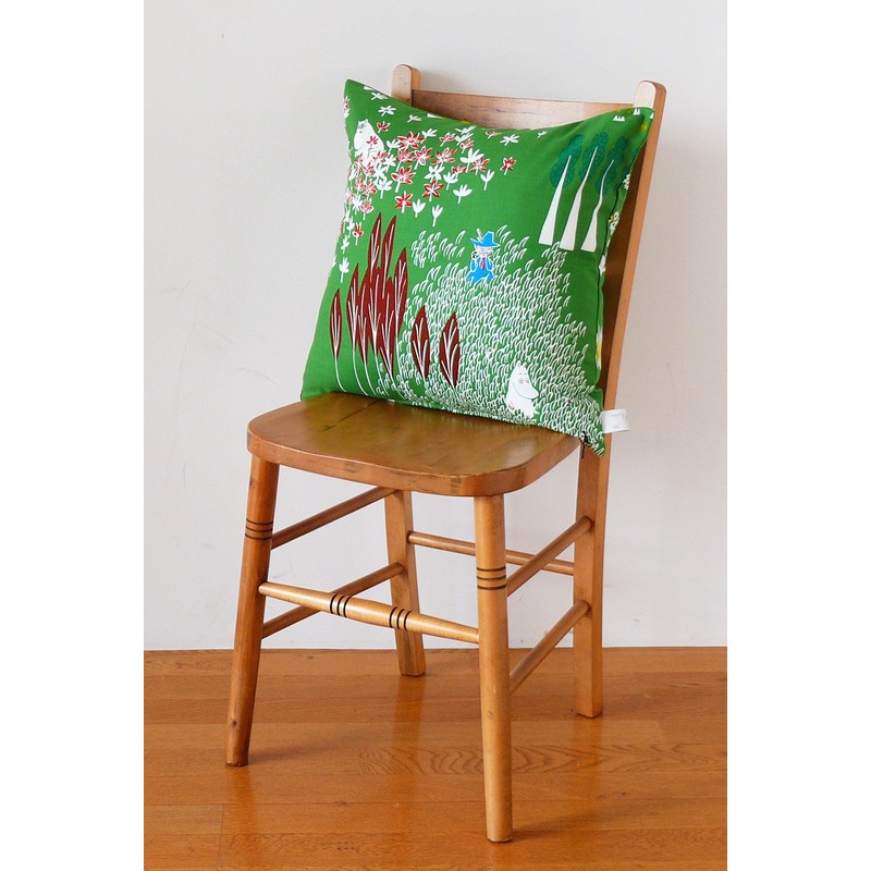 MOOMIN Tribute Works Throw Pillow Case 45x45 I'm Here Green