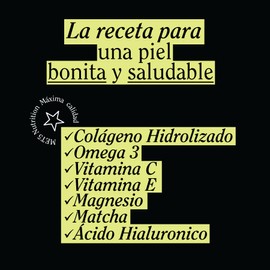 Colageno Hidrolizado Con Acido Hialuronico Y Magnesio En Polvo Para Cabello, Uñas, Articulaciones y Piel | Matcha, Omega-3 y Vitamina C para máxima ab