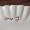 Silver 925 Silver Earrings, Gold, 18K Coating, Opal, Small, Mini