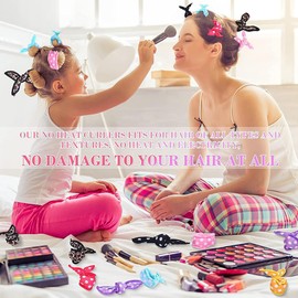 No Heat Hair Curlers- Sponge Rollers, Wave Formers for Long Short Hair,Sleep in Curlers- Retro Polka dots DIY Hair Tools-Natural-Looking pillow Soft Curls (multi-color 24, Medium)