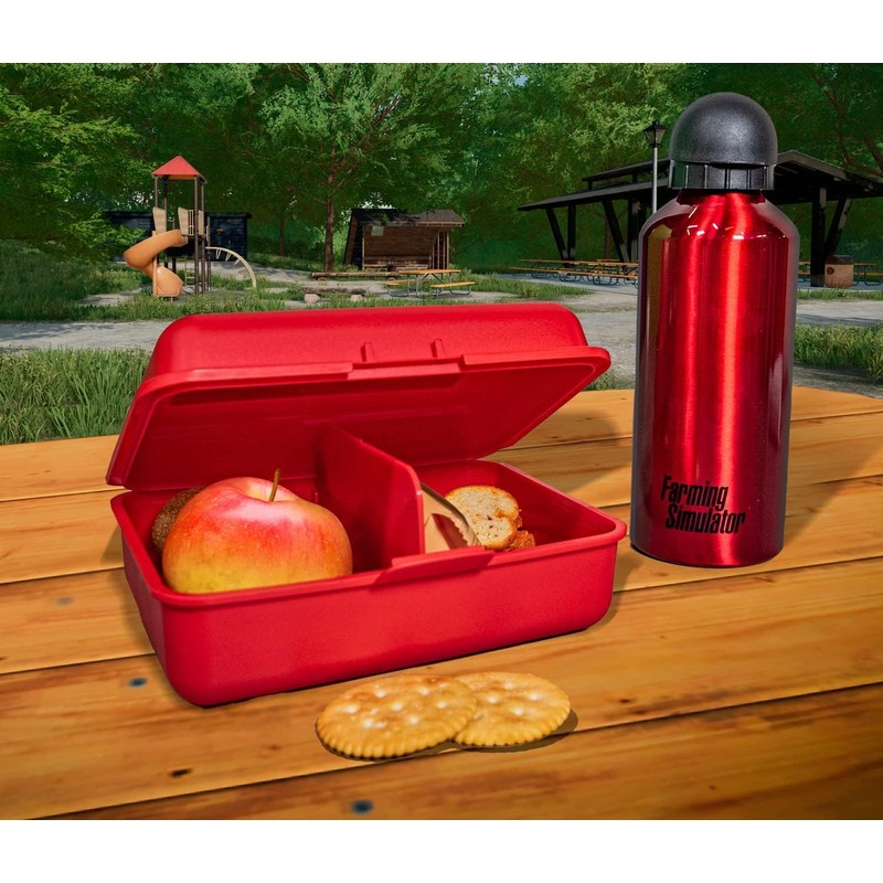 Farming Simulator Agricultural Simulator Drinking Bottle (600 ml, Aluminium, Red,