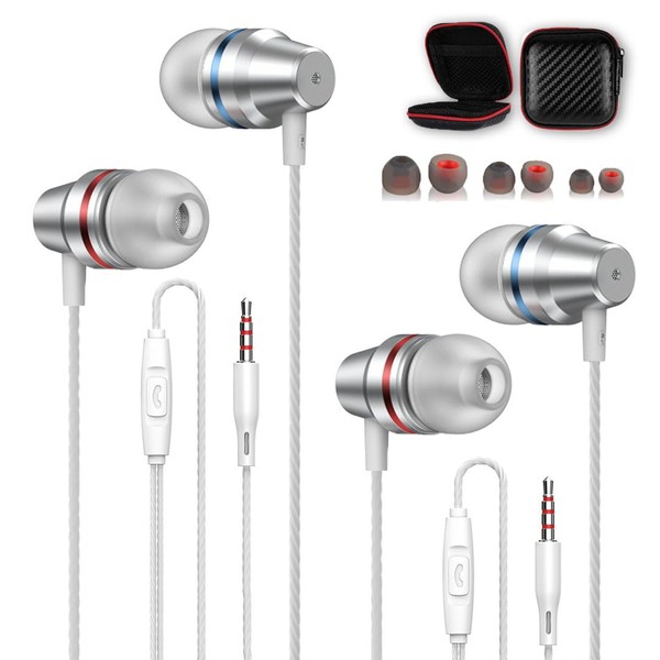 kolodosa 2 Pack Metal Wired Earbuds Headphones - Durable Earphones
