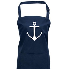 ShirtInStyle Chef's Apron Bib Apron Anchor Boat Skipper Captain Navy