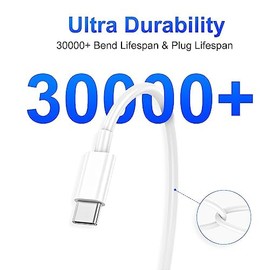 Cable de carga USB C a USB C de Apple, paquete de 4 unidades de 10 pies, 60 W [certificado Apple MFi] compatible con iPhone 15/15 Pro/15 Plus/15 Pro M