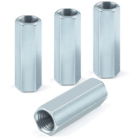 Jeboler Long Nuts M8 x 30 mm, Galvanised Steel Hexagonal Connection Nuts, Threaded Sleeves, Spacer Sleeves, Long Hex Nuts for Household, Office Equipment, Mounting Screws, Pack of 4