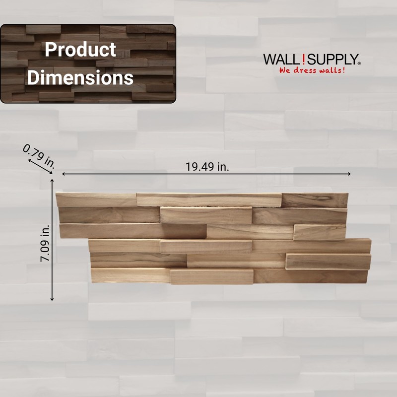 Wall!Supply 3D Wall Panels – Reclaimed Modern Asian Teak Wood