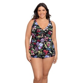 TrimShaper Women's Molly Swim Tankini Top, Flowerette