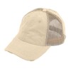 C.C Solid Cotton Ponytail Cap Pony Cap (Beige)
