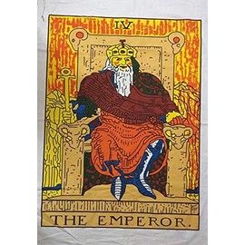 Indian Consigners Tarot Cards Tapestry The Emperor Colorful Small Tapestry Cotton Posters Medieval Europe Tapestry(100 cm x 75 cm) (The Emperor)