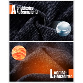 Scheibler Men's Winter Knitted Work Jacket with Soft Shell Inserts - Men's Cardigan with Zip and Soft Fleece Lining - Winter Work Jackets Men, Grey/Black Mottled