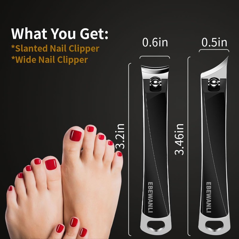 EBEWANLI Nail Clippers Set, Ultra Sharp Nail Clippers for Men,