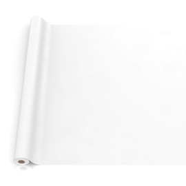 ANRO Oilcloth Tablecloth, Washable, Oilcloth, Garden Tablecloth, Outdoor, Indoor, 160 x 140 cm, Cut Edge, White