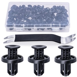 Rexka 41pcs Rear Front Bumper Cover Fender Grille Under Cover Push-Type Retainer Clip Fastener Rivet 91505-TM8-003 for Honda Acura -Multipurpose Auto Trim Panel Body Remover