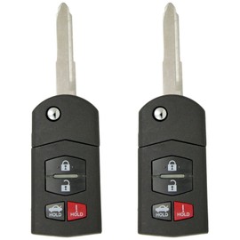 Keyless2Go Replacement for New Keyless Entry 4 Button Remote Flip Key Fob for Mazda 6 and 3 BGBX1T478SKE125-01 (2 Pack)