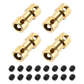 MECCANIXITY 4Pcs 5mm to 6mm Brass Shaft Coupling Joint Connector with Screws Flexible Motor Shaft Coupler for RC Model Car Airplane Motor Wheels Tires Shaft