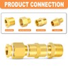 GASHER 6PCS Brass Pipe Fitting, Hex Bushing, Reducer Adapter, Reducing
