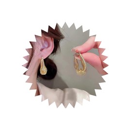 TseenYi Boho Metal Huggie Hoop Earrings Post Twist Huggie Earrings Gold Twist Coil Hoop Earrings Hollow Coil Dangle Earrings Jewellery for Women and Girls