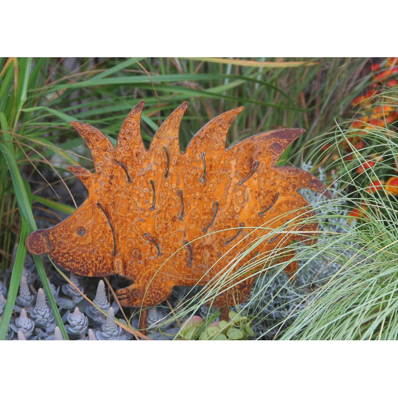Garden Stake Hedgehog 25 cm x 18 cm Metal Rust
