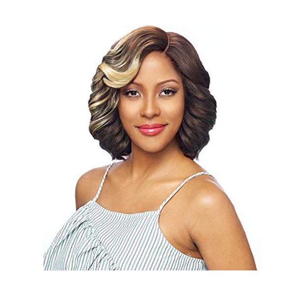Vanessa Synthetic C-Side Lace Part Swiss Lace Front Wig - TOPS RC FLUDDY (1B Off Black)