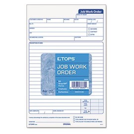 Snap-Off Job Work Order Form, 5 2/3" x 8 5/8", Three-Part Carbonless, 50 Forms