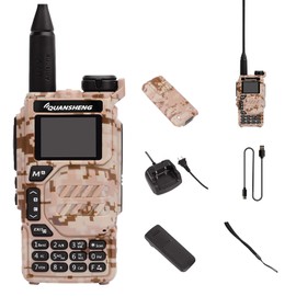 Quansheng UV-K5 Radio USB-C Charging Dual Band Two Way Radio Long Range for Adult 5W Long Range Handheld Radio NOAA Scrambler/DTMF One Key Copy Desert Camo