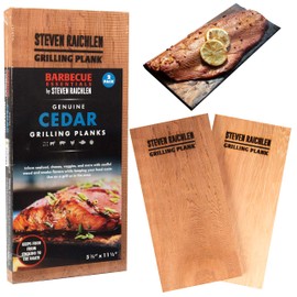 Camerons Steven Raichlen Cedar Grilling Plank 5.5 x 11.5 (2pk) Board - Perfect Wood Grill BBQ Barbecue Accessory, Makes Smoke Infused Meats, Fish, and Veggies